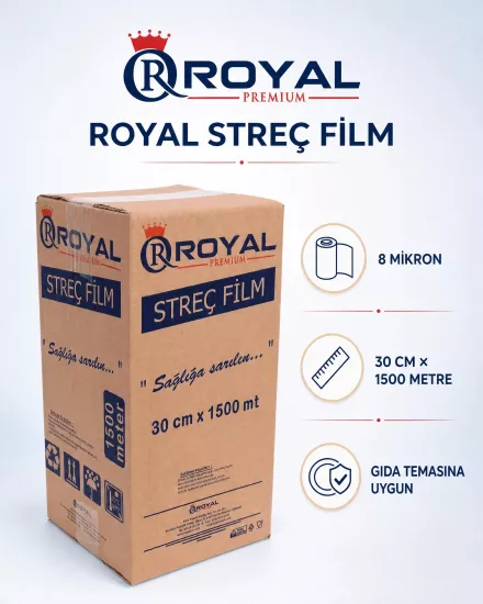 ROYAL PE Gıda Streci 30x1500 8 Mikron ROYAL PE Gıda Streci 30x1500 8 Mikron