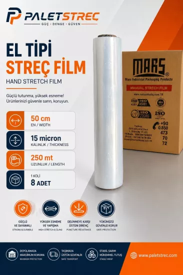 15 Mikron 250 Metre El Tipi Streç Film (15x250) 15 Mikron 250 Metre El Tipi Streç Film (15x250)