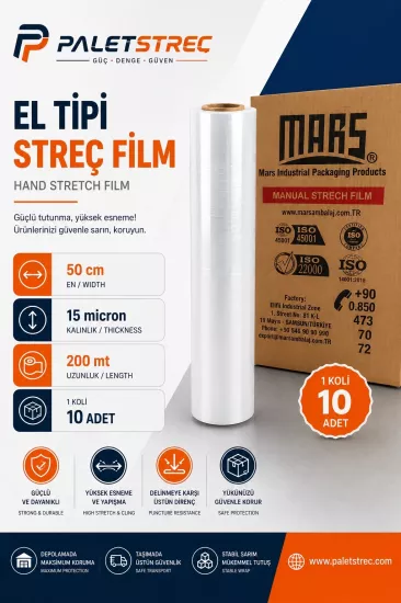 15 Mikron 200 Metre El Tipi Streç Film (15x200) 15 Mikron 200 Metre El Tipi Streç Film (15x200)
