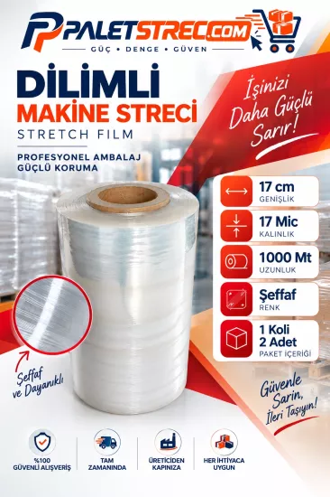 Dilimli Makine Streci 17 cm 17 Mikron 1000 Metre Dilimli Makine Streci 17 cm 17 Mikron 1000 Metre